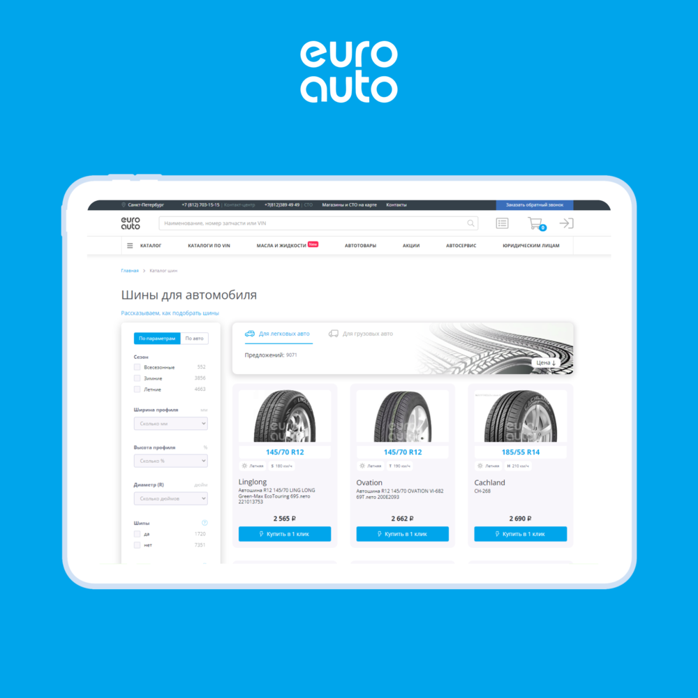 Аналитика интернет-магазина автозапчастей и автотоваров EuroAuto